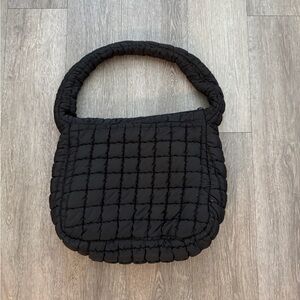 Black Quilted Puffer Shoulder Bag